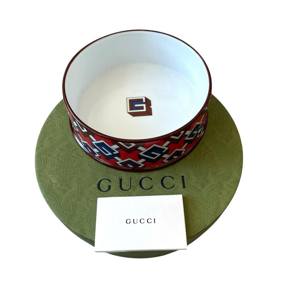 Gucci X Richard Ginori Geometric Dog Food Bowl Water Bowl Large w/ Box NEW - Picture 6 of 16